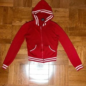 Vintage Wet Seal Medium Red Sweater w/ Hoodie